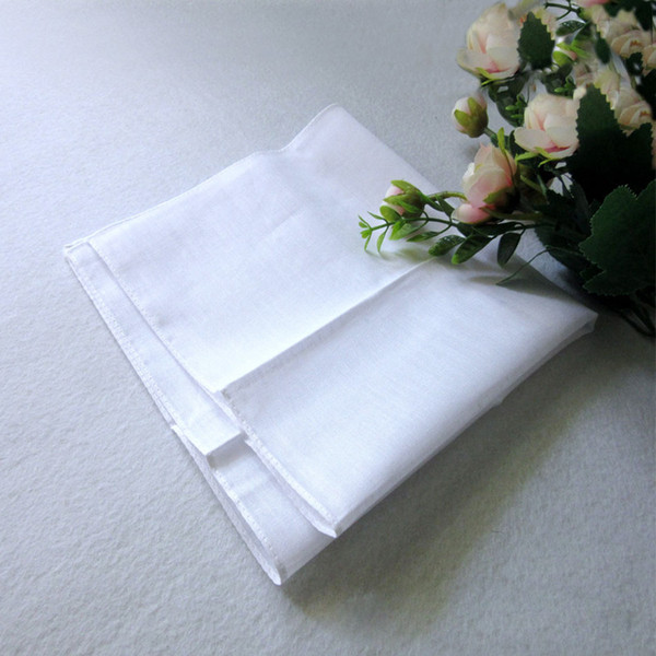 100% Cotton Male Table Satin Handkerchief Pure White Hankerchiefs Cotton Towel Mens Suit Pocket Square Handkerchief whitest 100pcs/lot