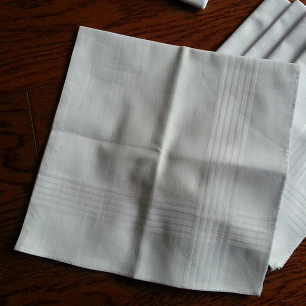 100pcs/lot New 100% cotton male table satin handkerchief towboats square handkerchief whitest 34cm fast shipping