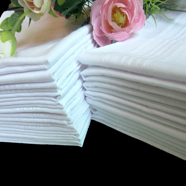 100pcs/lot New 100% cotton male table satin handkerchief towboats square handkerchief whitest 38cm 2017 hot