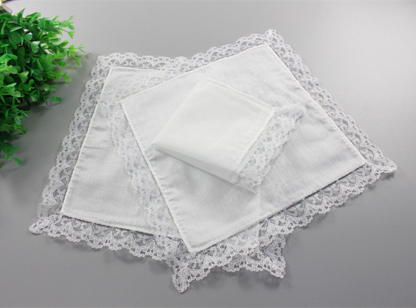 White Lace Handkerchief Plain Blank Handkerchief Woman Wedding Gifts Thin Cloth Napkins Party Decoration