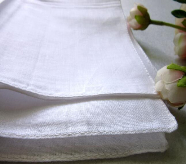 White handkerchief pure cotton plain white small square