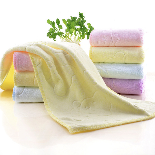 Microfiber embossed children's small towel 25x50 soft plain gift small towel than pure cotton gauze