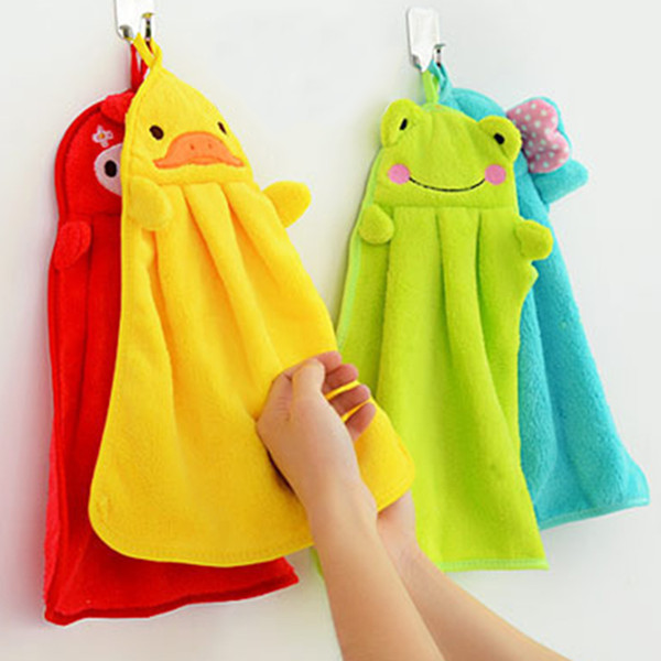 2017 New Ctue Eco-friendly Candy Colors Soft Coral Velvet Cartoon Animal Towel Can Be Hung Kitchen Bathroom Useused