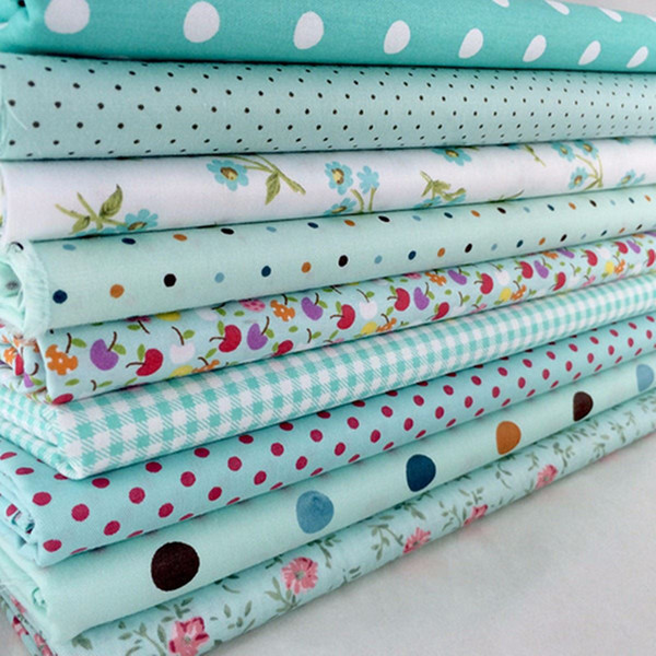 9Pcs Cotton Flower Polka Dots Pre Cut DIY Handmade Decor Charm Cloth Squares Quilt Household Patchwork Sewing Fabrics Textiles