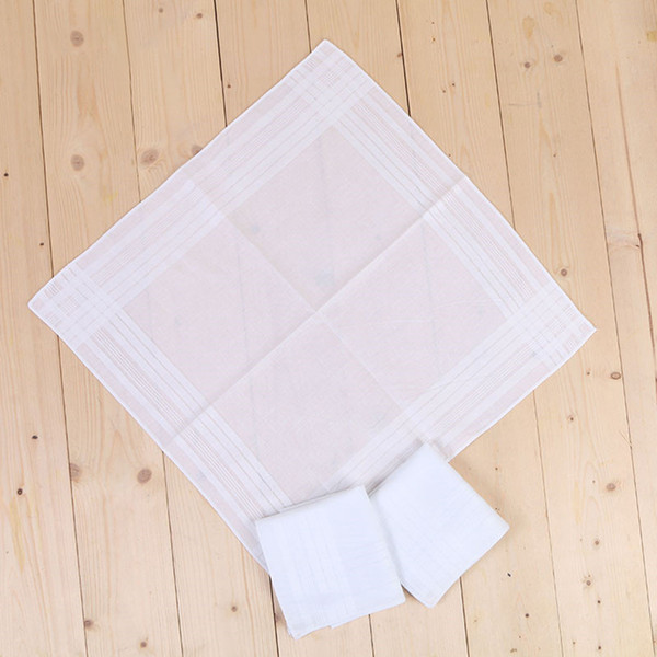 Big size 43*43cm White Dinner Handkerchief Pure Kitchen Handkerchief Pure Color Small Square Cotton Sweat Towel Plain Handkerchief DH0167