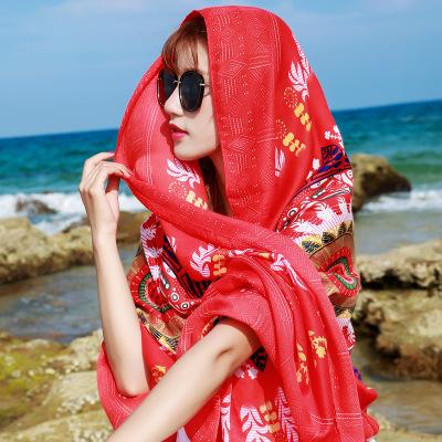 Scarf Women 2018 New Beach Towel Shawl Beach Outdoor Tour Bali Yarn National Style Scarf for Spring Summer Autumn Winter