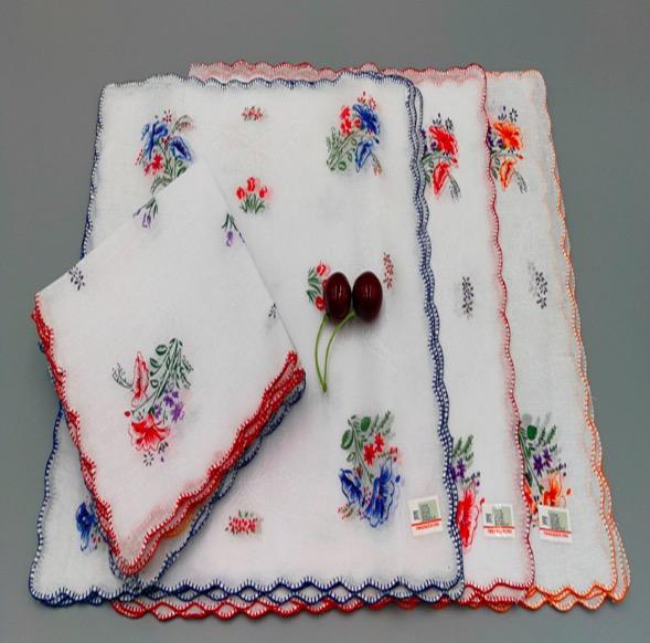 100% cotton handkerchief towels cutter ladies floral handkerchief party decoration cloth napkins craft vintage hanky oman wedding gifts