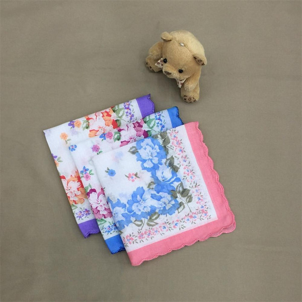 100% Cotton Handkerchief Cutter Ladies Handkerchief Craft Vintage Hanky Floral Wedding Party Handkerchief Support 30*30cm Arbitrary color