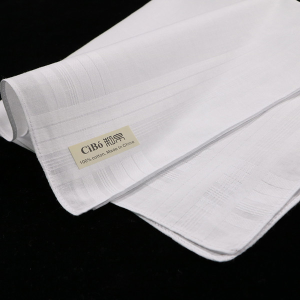 M002:12 pieces/pack 100% cotton satin banded classic men handkerchief 1 dozen with size 17