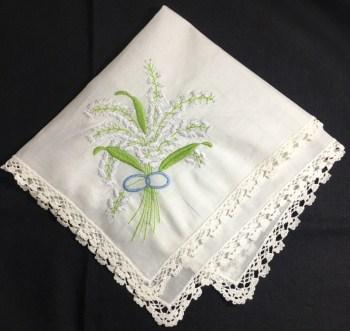 Set of 60 Home Textiles Wedding Handkerchief White Cotton Ladies Hankies with Lace Edged & Color embroidery Floral Hanky For Bride Gifts