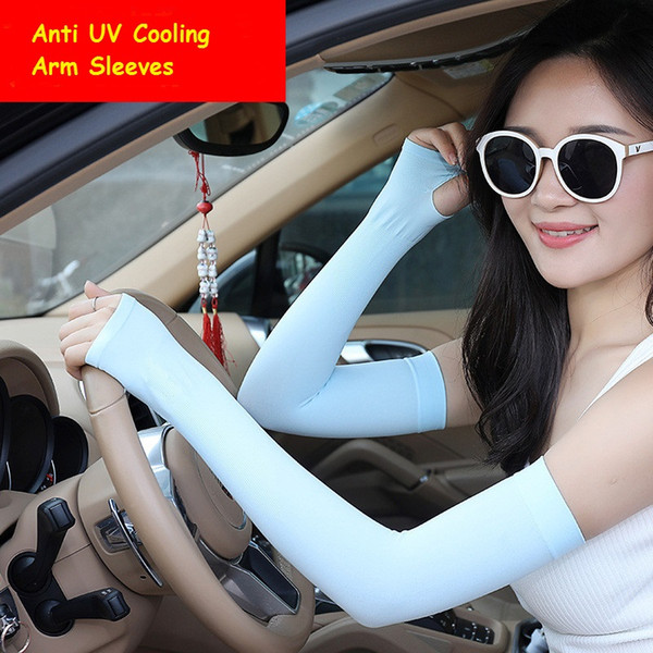 Summer Sunscreen Ice Sleeve Girls Riding Runing Protective Ice Sleeves Korean Style Outdoor Riding Driving Ice Silk Arm Sleeve