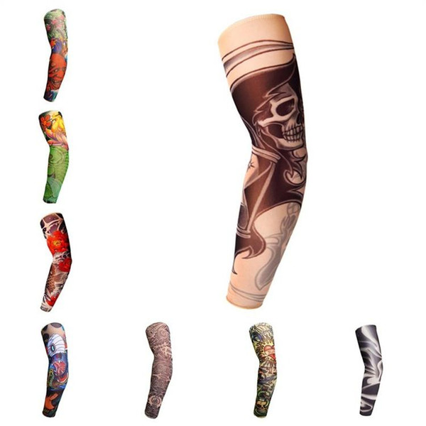 Summer seamless Tattoo cuffs Flower arm cuff breathable sunscreen Arm Tattoo Sleeves Sun Protection arm sleeve T3I0364