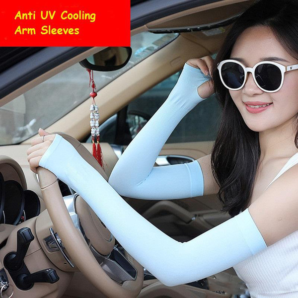 Summer Sunscreen Ice Sleeve Girls Riding Runing Protective Ice Sleeves Korean Style Outdoor Riding Driving Ice Silk Arm Slee