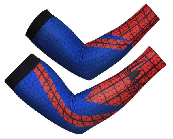 1 Pair Spider-man Summer UV Arm Sleeve Ice Fishing Oversleeve Cover Armband Sleeve Sun Protection For Men Cycling Sport breathable