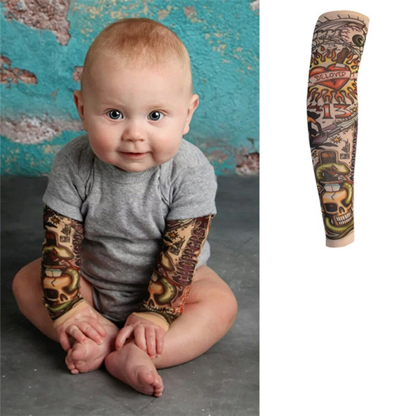 Children Tattoo cuffs Flower arm cuff Tattoo breathable sunscreen Arm Tattoo Sleeves Sun Protection arm sleeve T3I0361