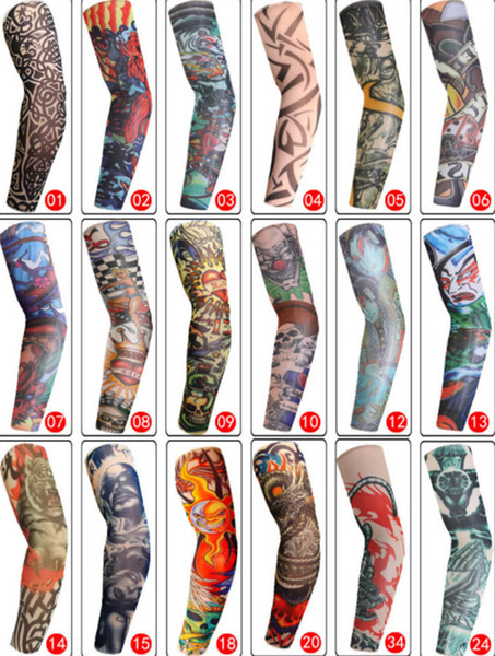 2019 Cycling Sports Tattoo Sleeves UV Cool Arm Sleeves Cycling Running Arm Warmer Sport Elastic Oversleeve Arm Warmers