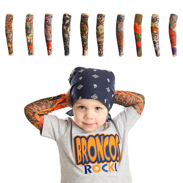 Children's wear boy hip-hop sleeve sunscreen TATTOO SLEEVE summer mosquito-proof Arm Tattoo blue arm ice sleeve