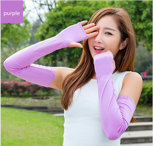 women Stretch Sports Sun Block Anti UV Protection Gloves Elbow Length Driving Arm Sleeves Arm Cooling Sleeve Covers Golf Protective Sleeves