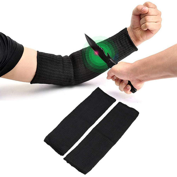 Arm Protective Sleeve Kevlar Anti Cut Sleeves Safety Heat Resistant Armband for Gardening Kitchen Running Cycling Fishing Black