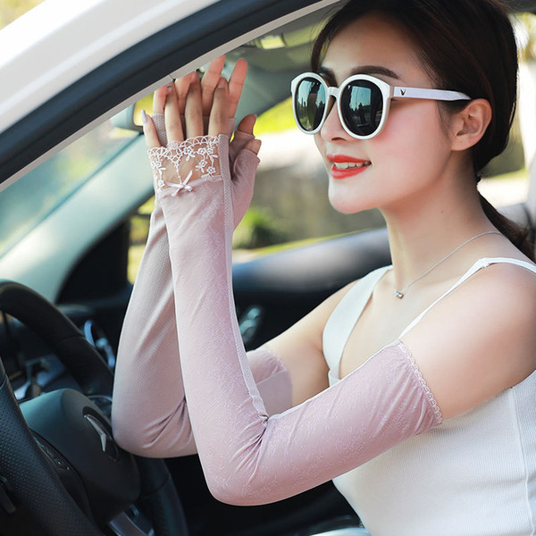 Zhen pin Fashion New Sunscreen Gloves Long Arm Protector Ultraviolet Sunscreen Sleeve Arm Protector Sunscreen Sleeve