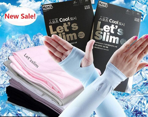 2000Pcs/lot 2016 New Update Let's slim Outdoor Games Sports Hiking Cycling Arm Sleeves Sun UV Protection Bike Bicycle ice silk breathable