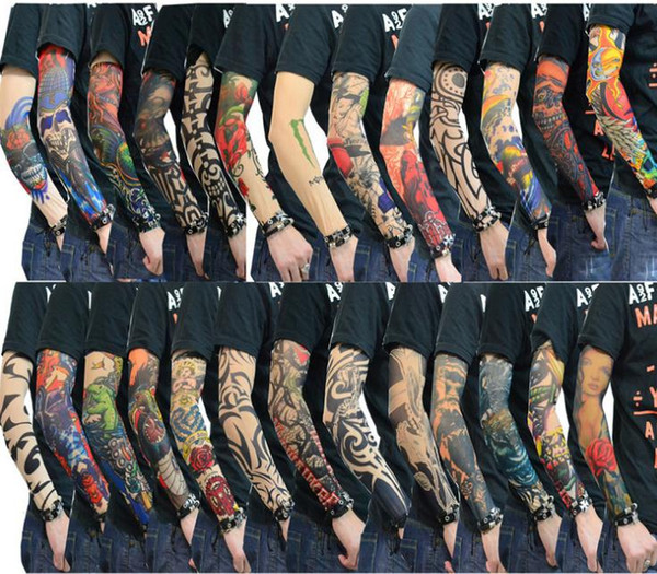 Multi Style Nylon Seamless Elastic Fake Temporary Tattoo Sleeve Body Arm Sleeve Tatoo for Cool Unisex Protective Sleeve SN2142