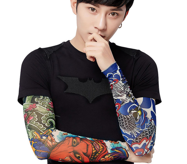 155 Stylse Tattoo Sleeve Thin Flower Sleeve For Arm Summer Sun Protection Gloves Tattoo Stitched Outdoor Riding Cooling Sleeve