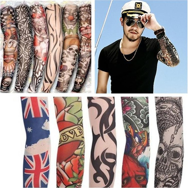 Multi Style Nylon Seamless Elastic Tattoo Sleeve outdoors Cycling Body Arm sunscreen Sleeve Tattoo arm sleeve T3I0424