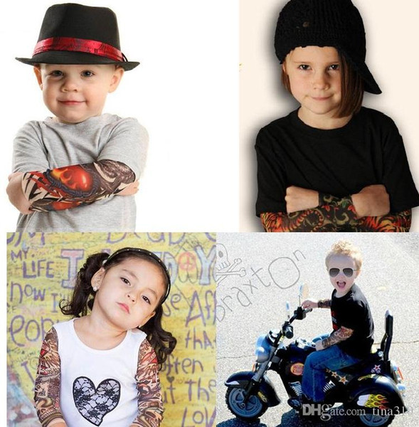 New Multi style Cheap ChildrenTattoo Sleeves Kids Tattoo Arm Sleeves simulation Tattoo Sleeves Body Art sleevelet 2178