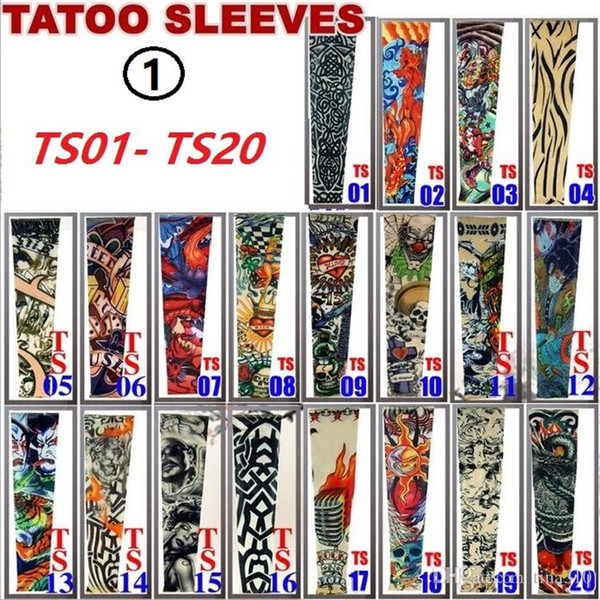 New seamed reticular formation elastic Fake temporary tattoo sleeve designs body arm sleeve tatoo for cool men women sleevelet 2176