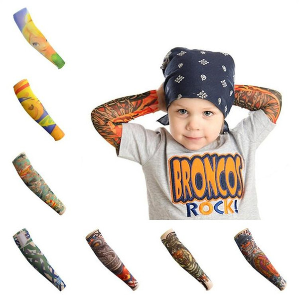 Children Tattoo cuffs Flower arm cuff Tattoo breathable sunscreen Arm Tattoo Sleeves Sun Protection arm sleeve T3I0361