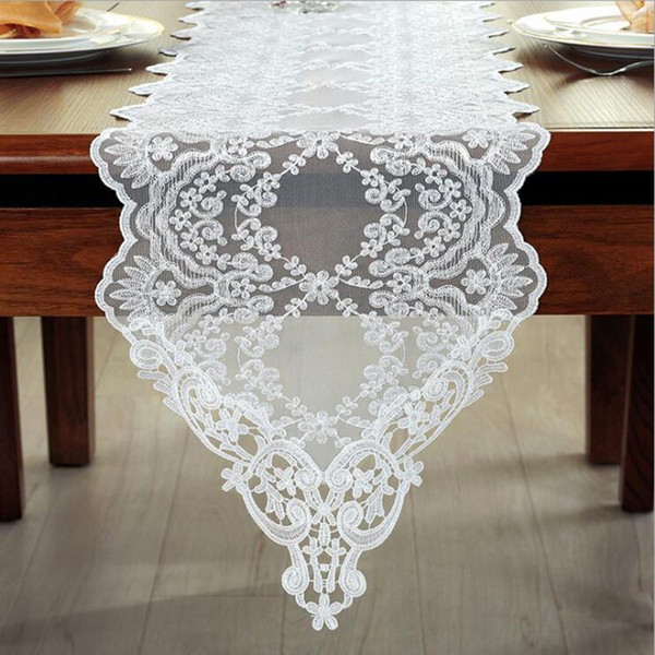 white lace table runner placemat wedding party coffee tablecloth modern luxury home decoration hotel supplies