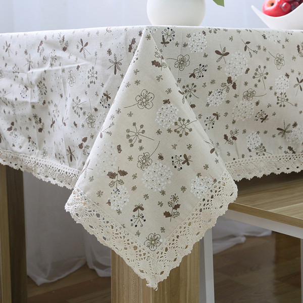 Handmade Vintage dandelion Cotton Linen Tablecloth New Home Kitchen Decor Dinner Table Top Cover Wedding Party Table Runner