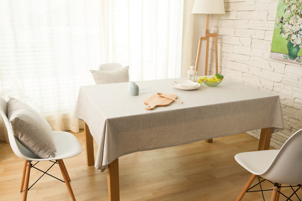 Handmade Light Gray Japan Nordic Cotton Linen Tablecloth New Home Kitchen Decor Dinner Table Top Cover Wedding Party Table Runner