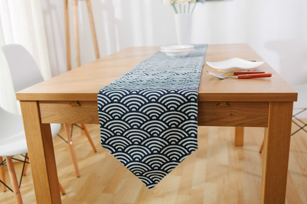 Handmade Nordic Waves Cotton Linen Table Runner New Home Kitchen Decor Dinner Table Top Cover Wedding Evening Party Tablecloth