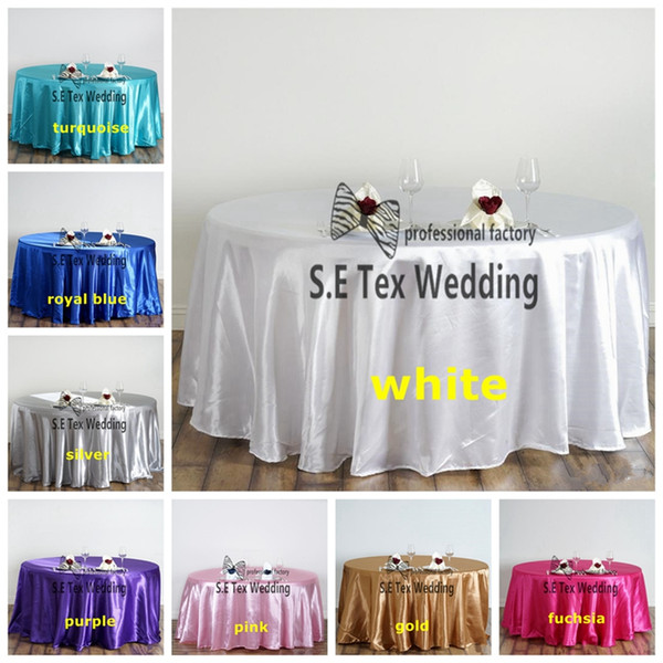 Cheap Price Round Satin Table Cloth For Wedding Event Party Decoration Free Shipping