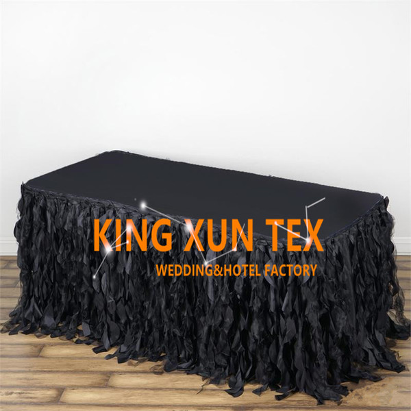 Cheap Price Taffeta Table Skirt \ Table Cloth Skirting For Wedding And Event Decoration Free Door Shipping