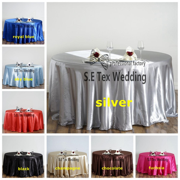 Nice Looking Round Satin Table Cloth For Wedding Event Party Decoration Free Shipping