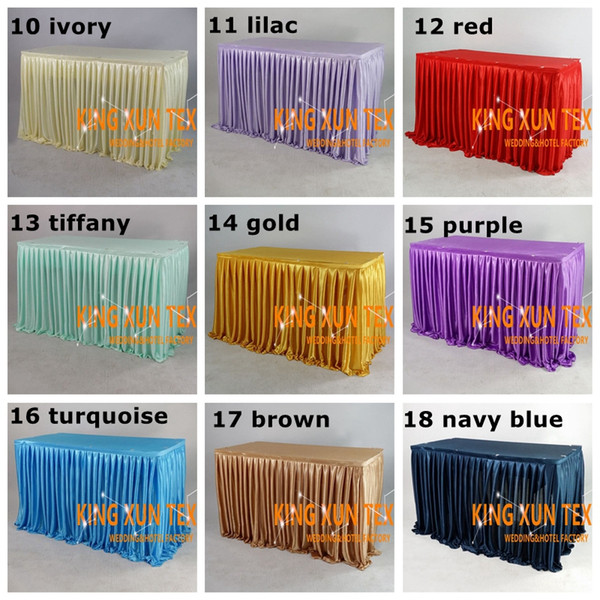 High Thick Ice Silk Table Skirt \ Table Cloth Skirting For Wedding And Event Decoration Free Shipping