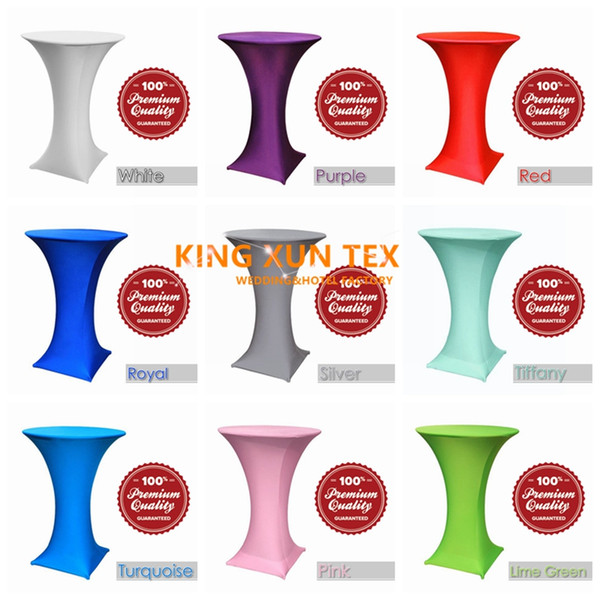 Wholesale Price Lycra Spandex Cocktail Table Cover Table Cloth For Wedding And Event Party Decoration Free Shipping