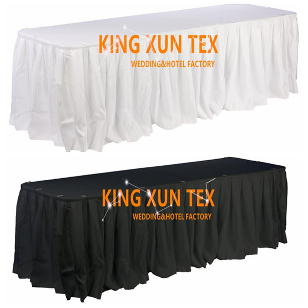 3pcs Lot Polyester Table Skirt \ Table Cloth Skirting For Wedding And Event Decoration Free to Door Shipping