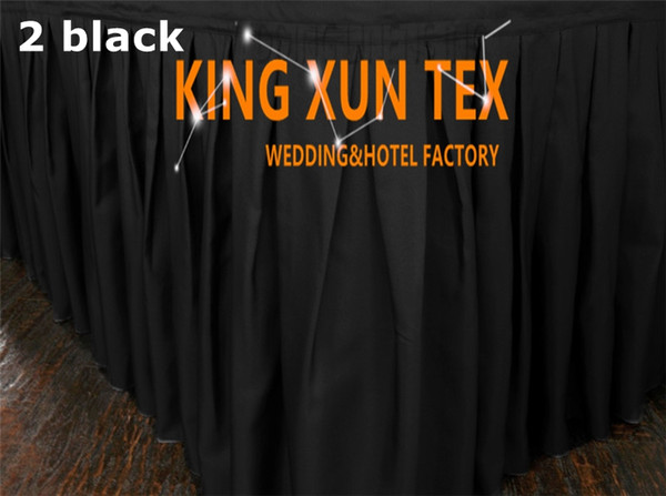 Hot Sale Polyester Table Skirt \ Table Cloth Skirting For Wedding And Event Decoration Free to Door Shipping