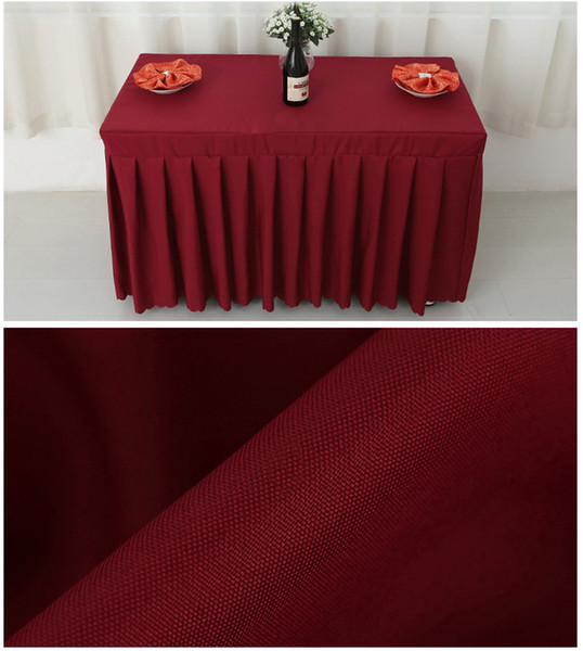 Rectangle Table Skirt Polyester Wedding Banquet Table Cover Home Table Cloth for Hotel Conference Room Wedding Supplies