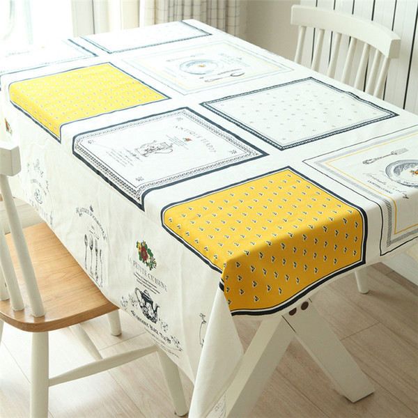 5 sizes INS hot home furnishing cotton yellow white and two-color tablecloth tablecloth fabric kitchen accessories for PARTY