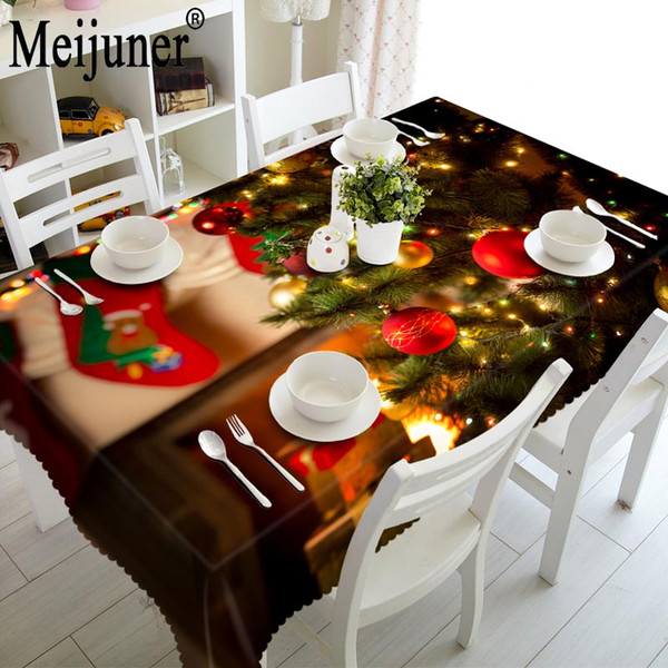 Meijuner Christmas Stove Dustproof Bedside Cabinet Cloth 3D Tablecloth Environmentally Friendly Tasteless Christmas Tablecloth customize OEM