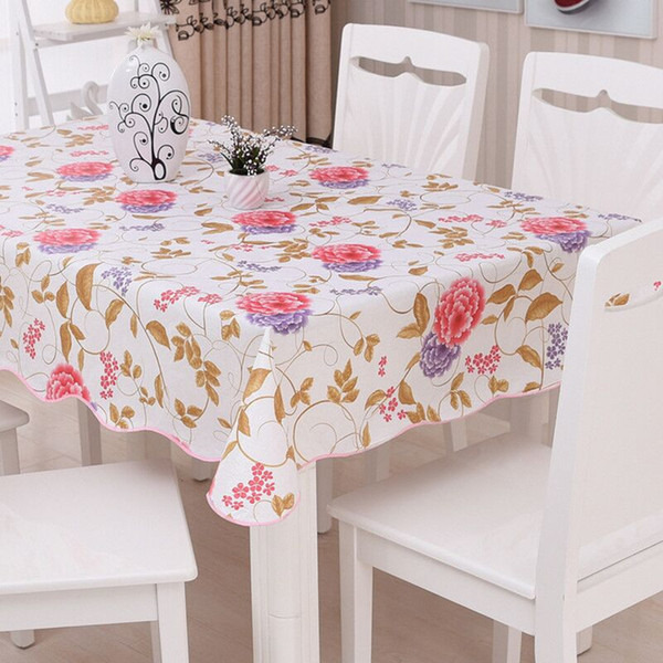 Fashion PEVA tablecloth oilproof easy to wipe waterproof square rectangular plastic toalha de mesa printed coffee tafelkleed