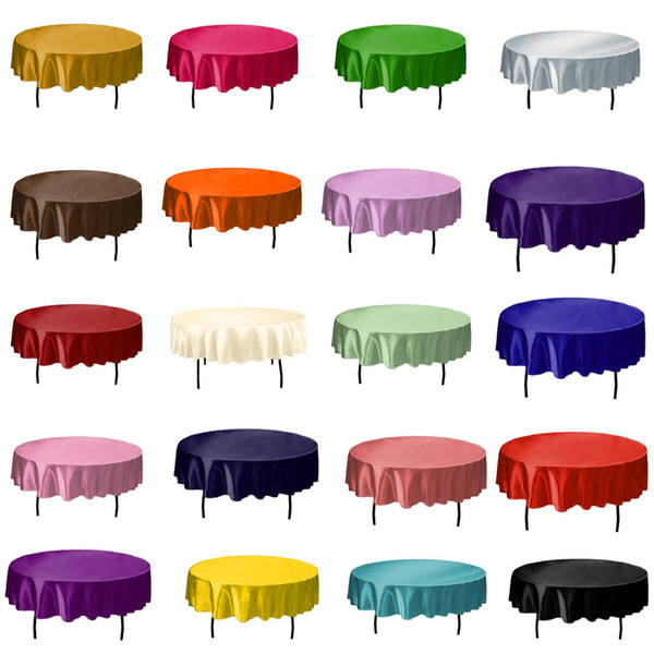 145cmx145cm Hotel Tablecloth Solid Round Satin Table Cloth For Christmas Wedding Party Hotel Restaurant Banquet Decor