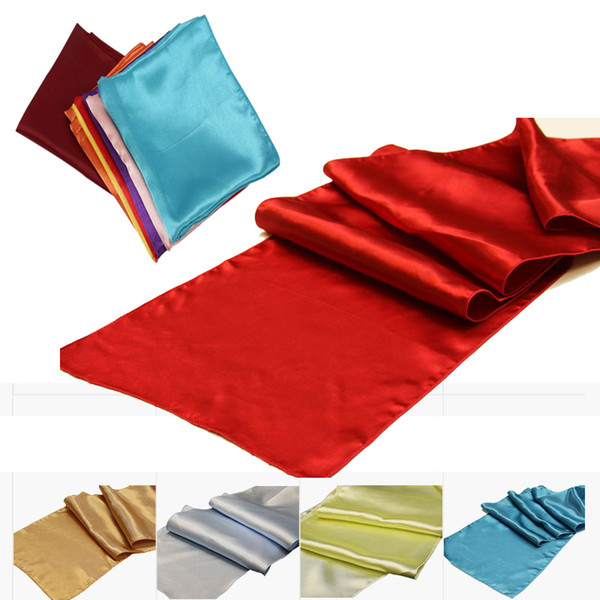 Satin Table Runners for Wedding Decoration Bright Silk and Smooth Fabric Party Table Runners 30cm x 275cm free dhl shipping