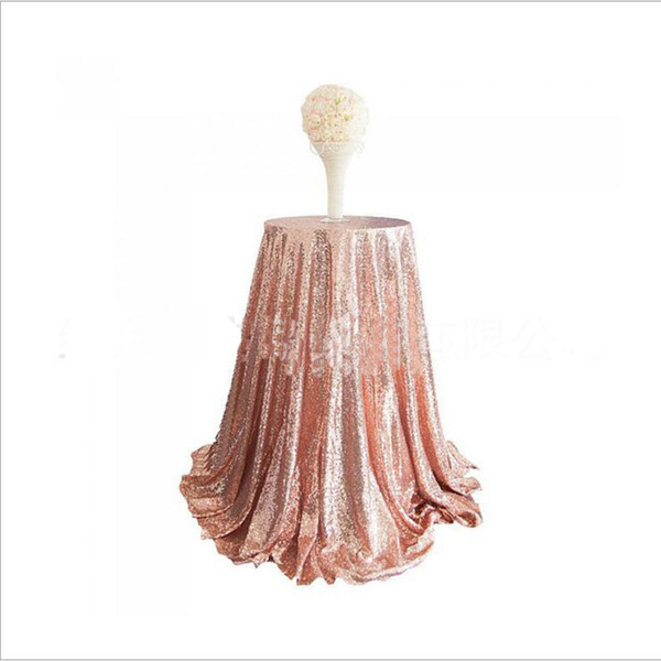 New Bling Rose Gold Sequins Table Cloth Wedding Party Round Wedding Decorations Silver Purple Champagne Pink Red Dress Fabric