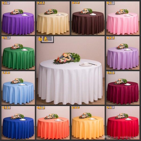 Free by DHL,10 pieces Tablecloth Table Cover Round Satin for Banquet Wedding Party Decoration White Black Wholesales 72